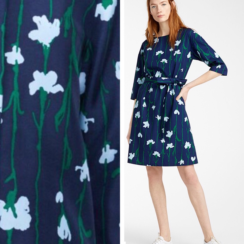 Marimekko Tarika Viivakukka Line Flower Dress NWT Size 34 / US XS - Picture 15 of 16